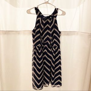 Blue and White Fit & Flare Dress (Junior's)